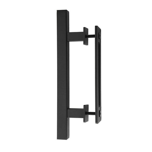 Sliding Barn Door Handle Carbon Steel 4.8mm Thick Double Sided Barn Door Push Pull Handle Black Square Handle