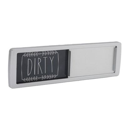 Dishwasher Magnet Easy To Read Clean Dirty Sign Indicator for Dishwasher With Double Sided Adhesive Tape Silver (Black and White)
