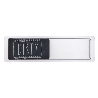 Dishwasher Magnet Easy To Read Clean Dirty Sign Indicator for Dishwasher With Double Sided Adhesive Tape Silver (Black and White)