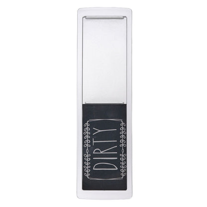 Dishwasher Magnet Easy To Read Clean Dirty Sign Indicator for Dishwasher With Double Sided Adhesive Tape Silver (Black and White)