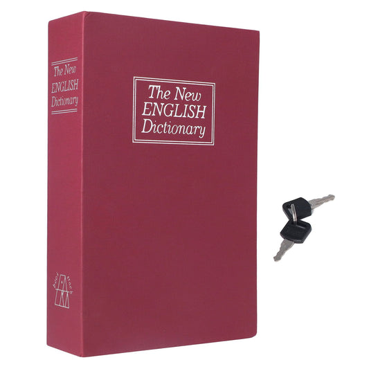 Diversion Book Safe Imitation Books Realistic Stainless Steel Liner Portable Book Safe Storage Box with Key Lock M Red