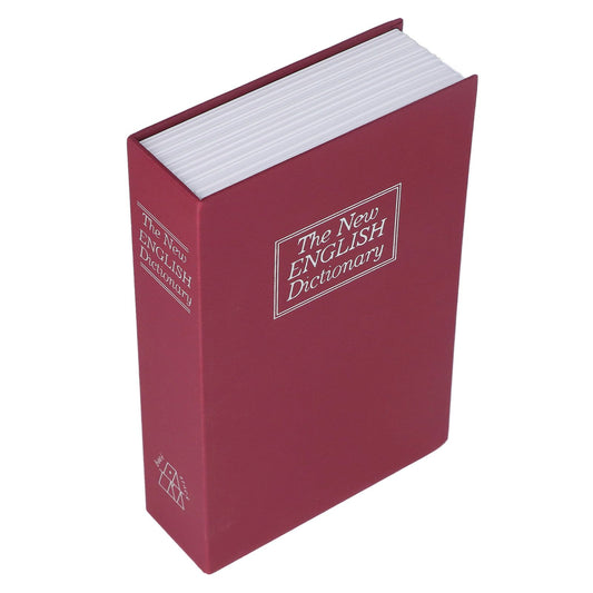 Diversion Book Safe Imitation Books Realistic Stainless Steel Liner Portable Book Safe Storage Box with Key Lock M Red