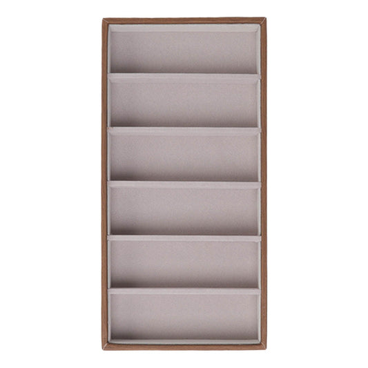 Eyeglass Display Organizer Wood Grain 6 Compartments Glasses Display Tray Sunglasses Storage Cases