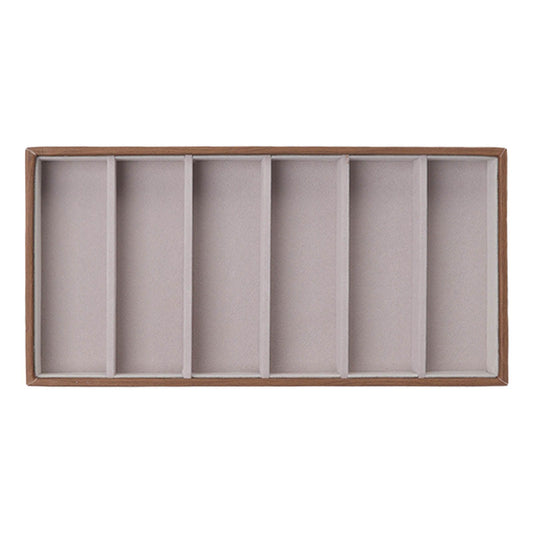 Eyeglass Display Organizer Wood Grain 6 Compartments Glasses Display Tray Sunglasses Storage Cases