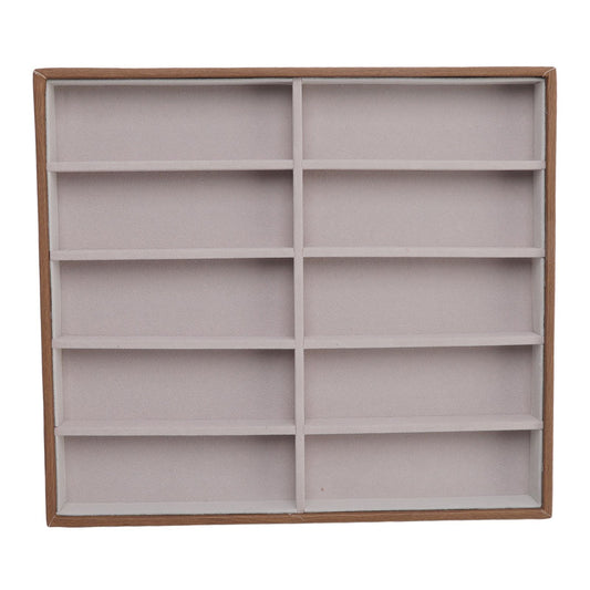 Sunglasses Display Tray PU Wood Grain Sunglasses Storage Case for Home Glasses Store 10 Grids