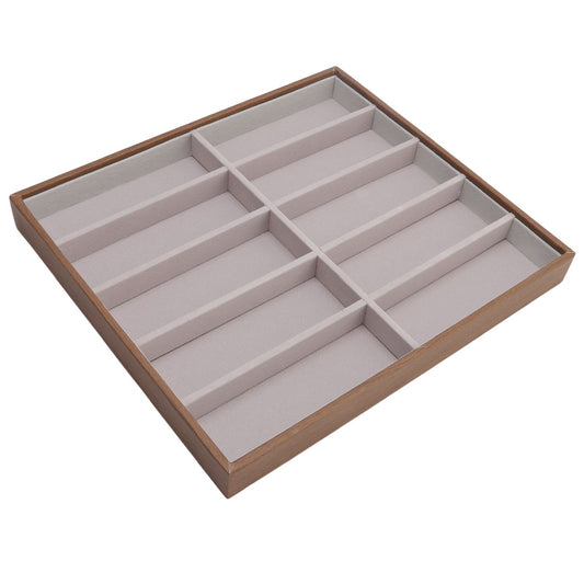 Sunglasses Display Tray PU Wood Grain Sunglasses Storage Case for Home Glasses Store 10 Grids