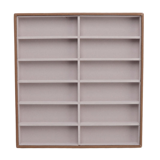 Sunglasses Display Tray PU Wood Grain Sunglasses Storage Case for Home Glasses Store 12 Grids