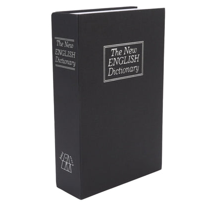 Dictionary Coin Piggy Bank Stainless Steel Realistic Lockable Book Safe Box with Key for Coin Storage Black
