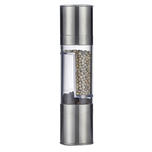 Salt and Pepper Grinder Stainless Steel Dual Head Adjustable Grind Size Manual Spice Grinder for Home Kitchen Grinder