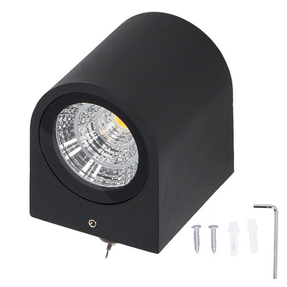 5W LED Wall Light Cylindrical Aluminum Case Lighting Lamp for Corridor Porch Aisle 85‑265V 3000K Warm Light