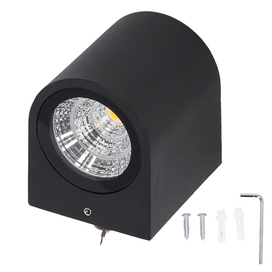 5W LED Wall Light Cylindrical Aluminum Case Lighting Lamp for Corridor Porch Aisle 85‑265V 3000K Warm Light