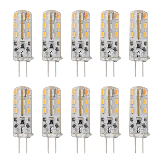 10pcs G4 LED Bulb 1.5W DC12V Warm White 3000K 110LM Bi Pin Light Bulbs LED for Cabinet Lighting Courtyard