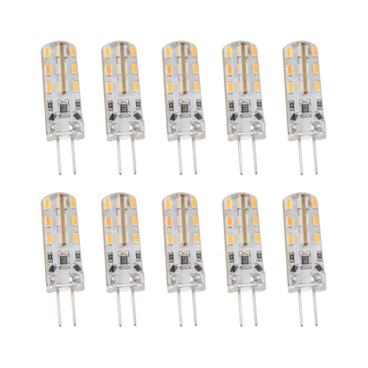 10pcs G4 LED Bulb 1.5W DC12V Warm White 3000K 110LM Bi Pin Light Bulbs LED for Cabinet Lighting Courtyard