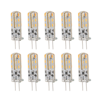 10pcs G4 LED Bulb 1.5W DC12V Warm White 3000K 110LM Bi Pin Light Bulbs LED for Cabinet Lighting Courtyard