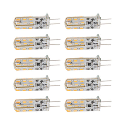 10pcs G4 LED Bulb 1.5W DC12V Warm White 3000K 110LM Bi Pin Light Bulbs LED for Cabinet Lighting Courtyard