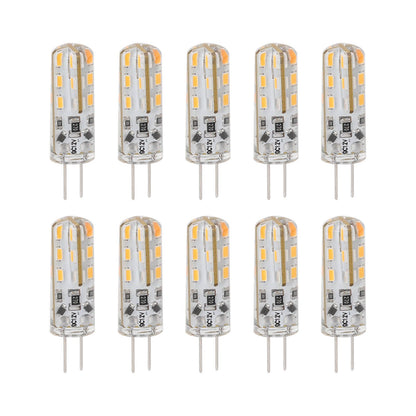10pcs G4 LED Bulb 1.5W DC12V Warm White 3000K 110LM Bi Pin Light Bulbs LED for Cabinet Lighting Courtyard