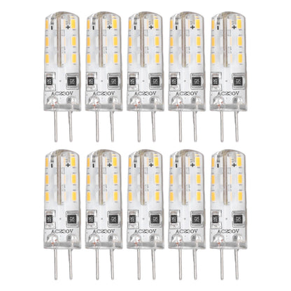 10 Pcs G4 LED Bulbs Bi Pin Base Silicone Warm White 3000K 1.5W AC220V 110LM Landscape Bulbs Replacement