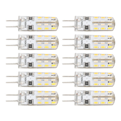 10 Pcs G4 LED Bulbs Bi Pin Base Silicone Warm White 3000K 1.5W AC220V 110LM Landscape Bulbs Replacement