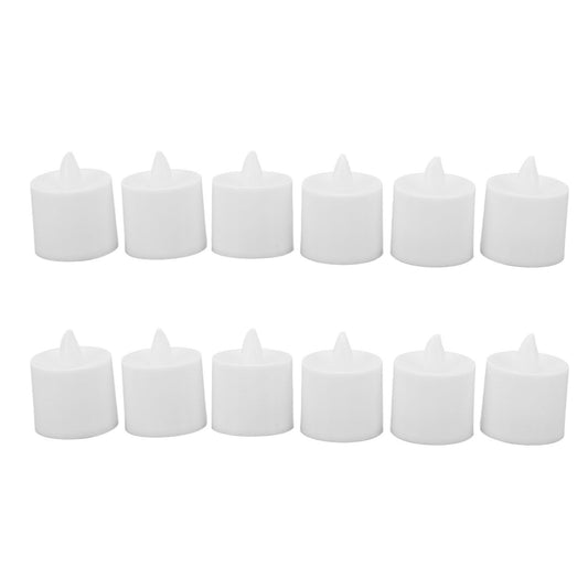 12Pcs LED Candle Light Cylindrical Shape Electronic Flameless LED Candle Lamp for Holiday Wedding Party