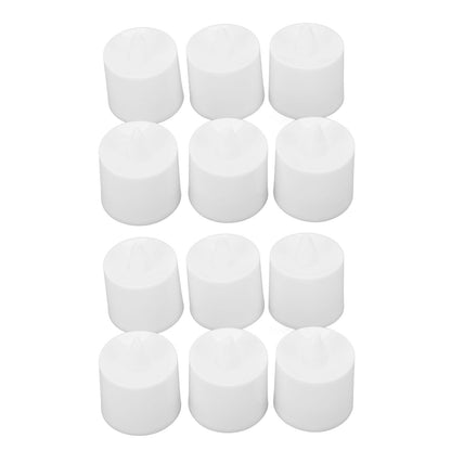 12Pcs LED Candle Light Cylindrical Shape Electronic Flameless LED Candle Lamp for Holiday Wedding Party