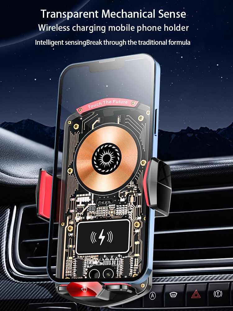 A6 Magnetic Dual Mode Wireless Car Charger Mount for iPhone Samsung Android Phones，black
