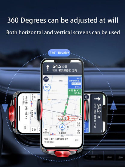 A6 Magnetic Dual Mode Wireless Car Charger Mount for iPhone Samsung Android Phones，orange