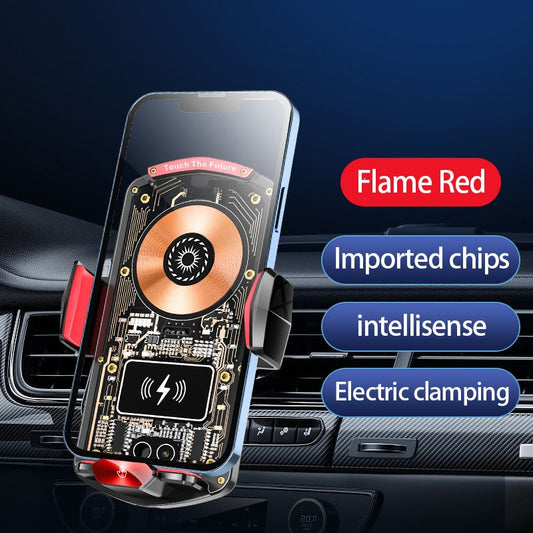 A6 Magnetic Dual Mode Wireless Car Charger Mount for iPhone Samsung Android Phones，red