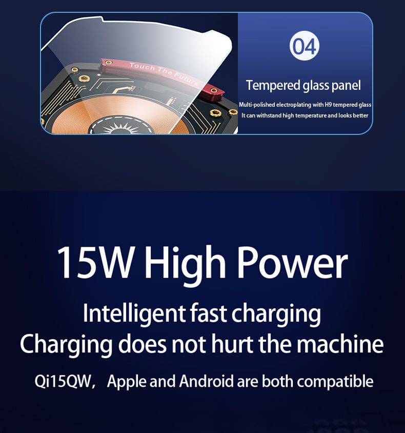 A6 Magnetic Dual Mode Wireless Car Charger Mount for iPhone Samsung Android Phones，red
