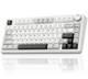 Solakaka A75 3-Mode RGB Mechanical Keyboard,White-Gray