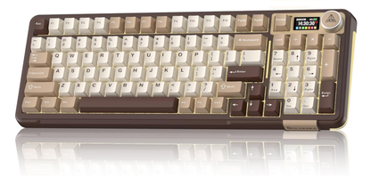 Solakaka A99PRO 3‑Mode RGB Mechanical Keyboard, Milk-Coffee-Brown