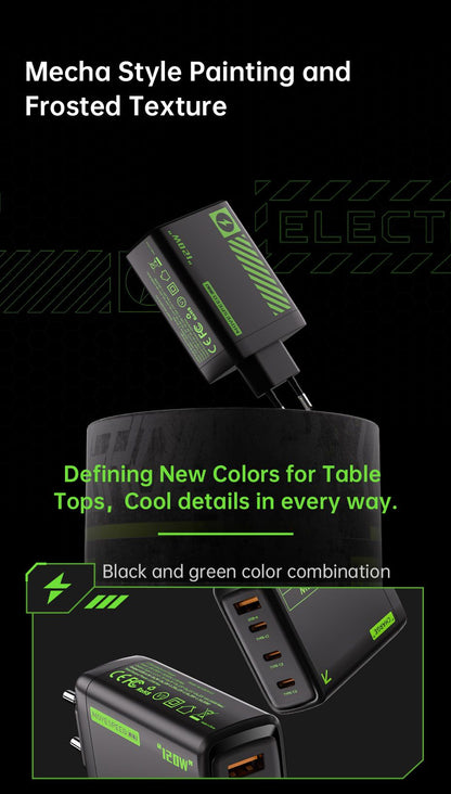 AC30U2-EU 30W USB C Charger, 4-Port Fast Charging Block,black