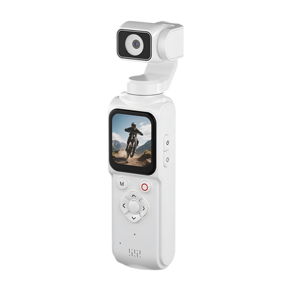 AT-M105 Pocket Gimbal Vlog Camera, 4K HD Handheld Video Camera，white，16GB
