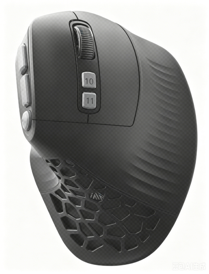 Solakaka E9PRO Tri‑Mode Vertical Ergonomic MMO Gaming Mouse, 10 Programmable Side Buttons, RGB Backlit Rechargeable Wireless Mouse,Black-Gray
