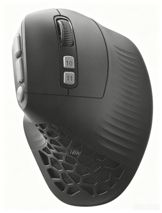 Solakaka E9PRO Tri‑Mode Vertical Ergonomic MMO Gaming Mouse, 10 Programmable Side Buttons, RGB Backlit Rechargeable Wireless Mouse,Black-Gray