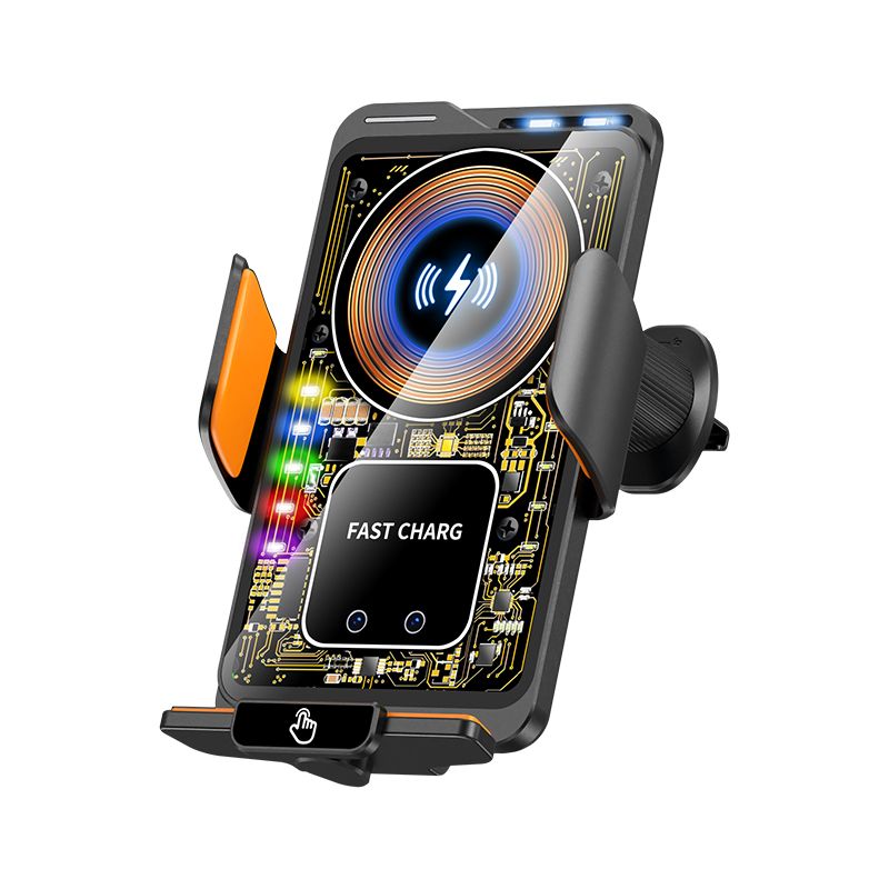 F1 Fast Wireless Car Charger Auto Sensor Phone Mount Holder，black