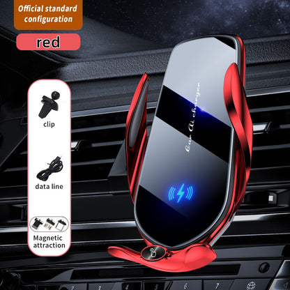 FJ22 Auto Clamping Wireless Car Charger Mount Infrared Air Vent Phone Holder，red