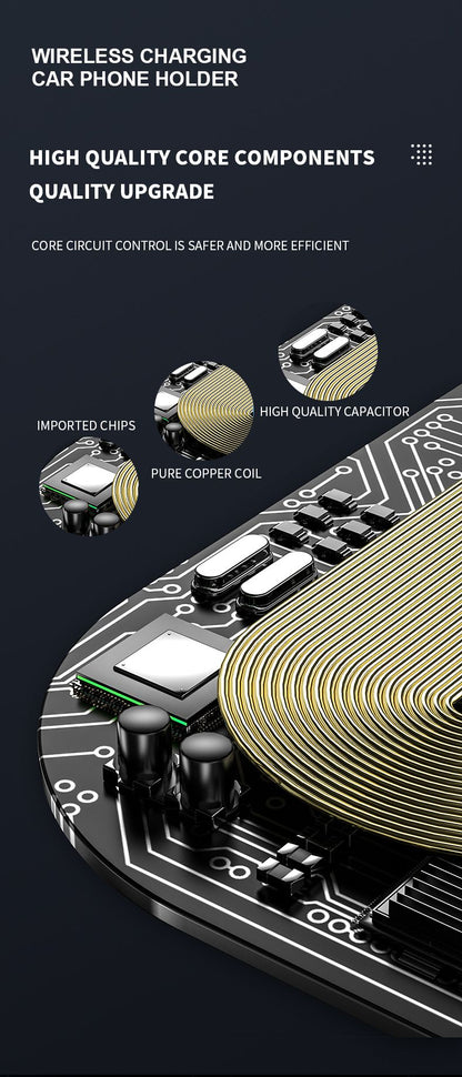 FJ22 Auto Clamping Wireless Car Charger Mount Infrared Air Vent Phone Holder，red