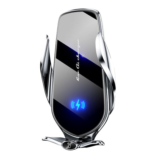 FJ22 Auto Clamping Wireless Car Charger Mount Infrared Air Vent Phone Holder，Silver