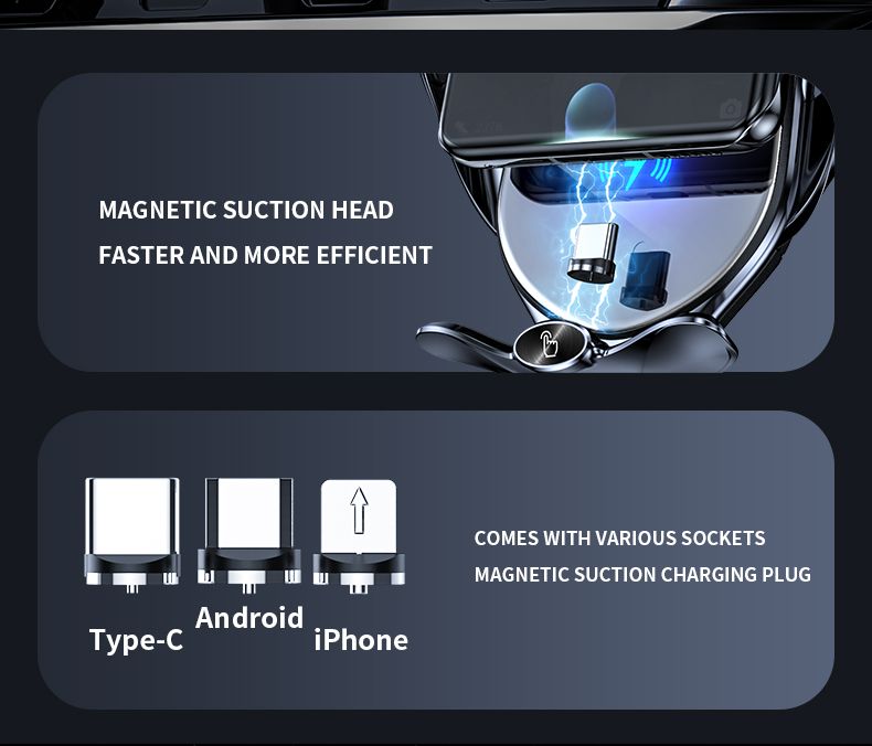 FJ22 Auto Clamping Wireless Car Charger Mount Infrared Air Vent Phone Holder，Silver