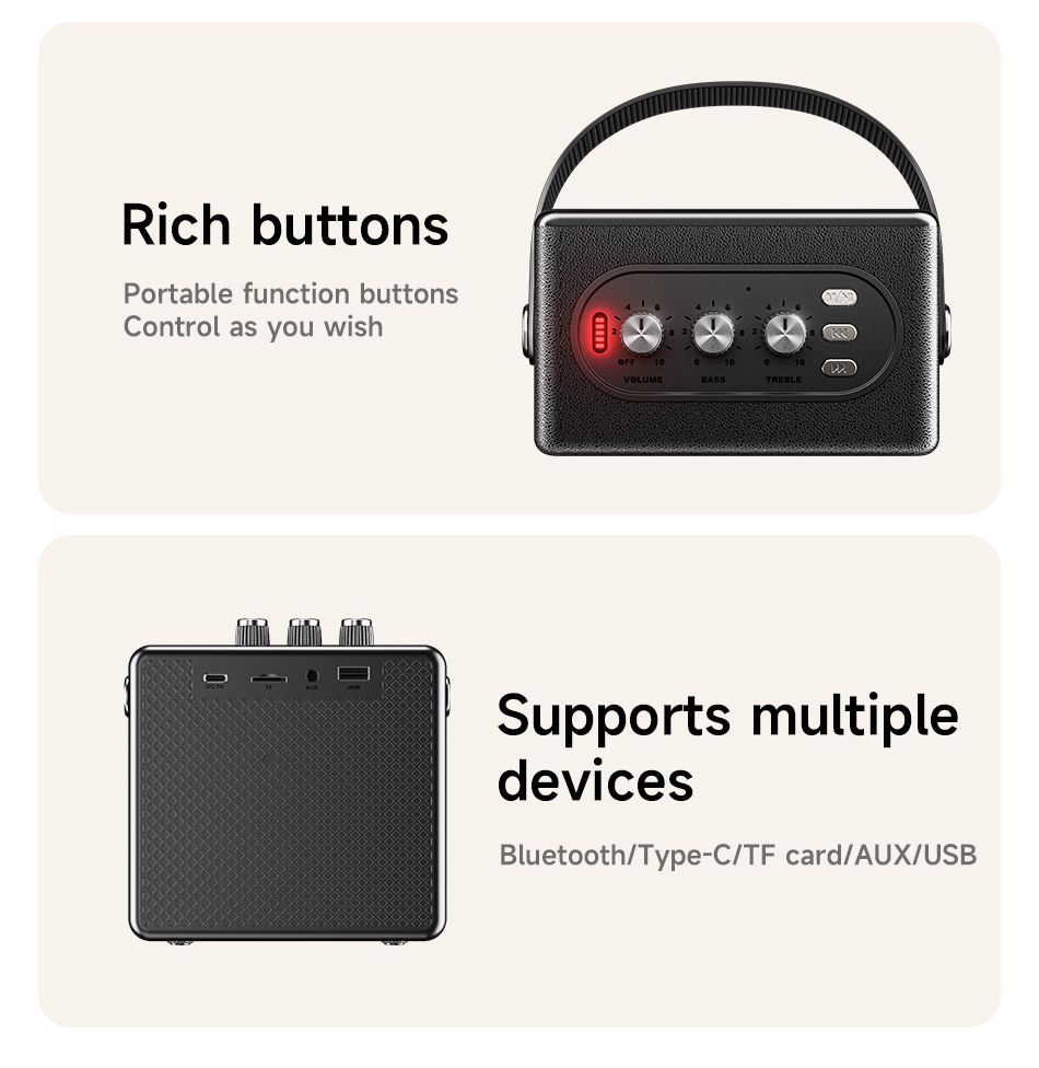 AWEI KA30 Mini Retro Bluetooth Speaker，black