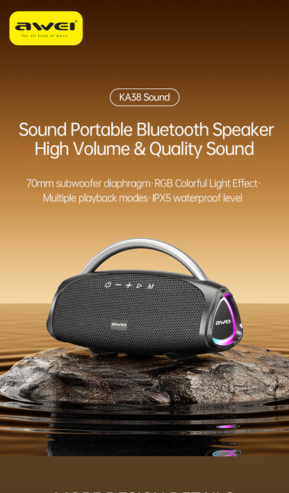 KA38 Wireless Bluetooth Portable Speaker,black