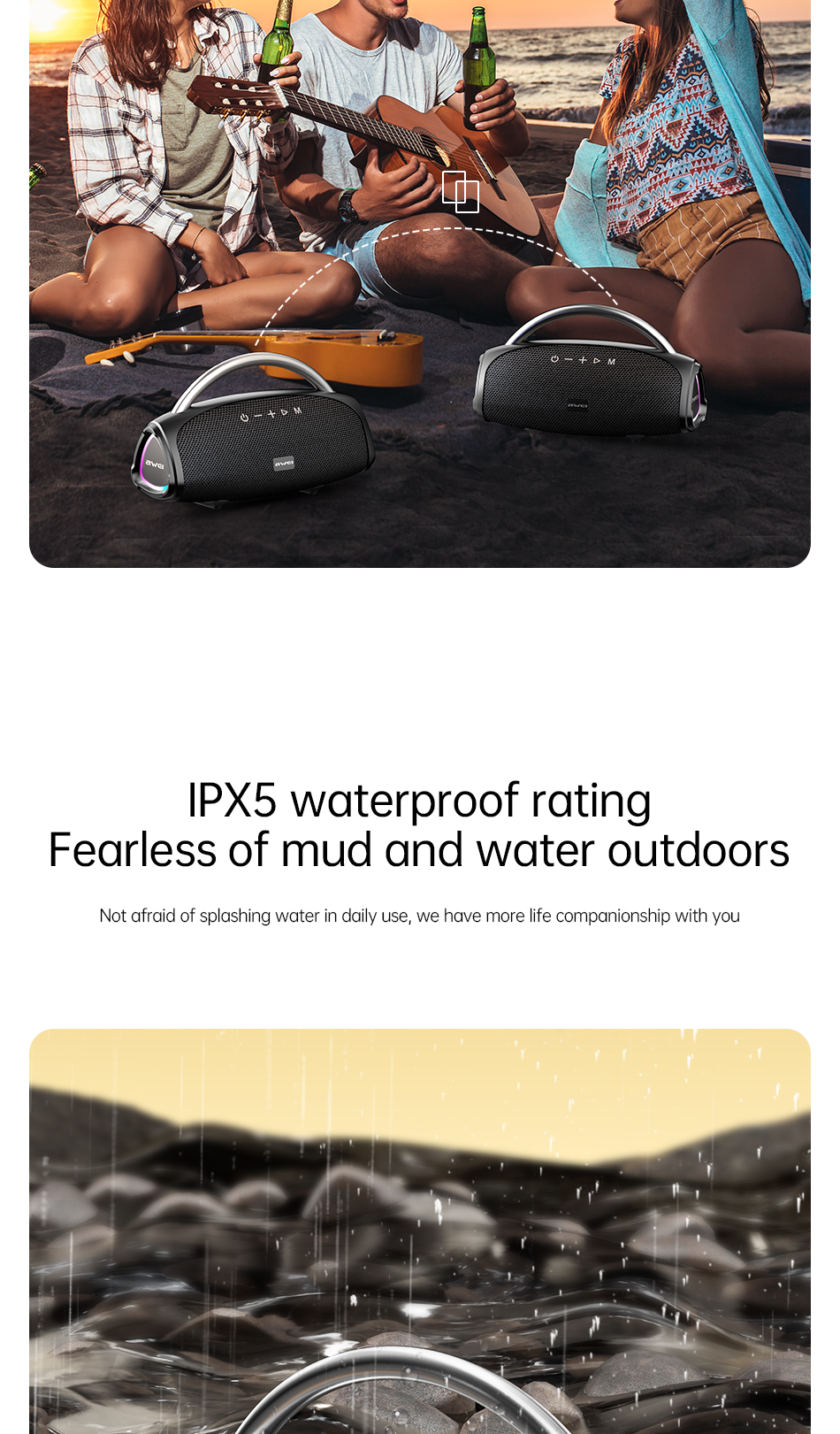 KA38 Wireless Bluetooth Portable Speaker,black