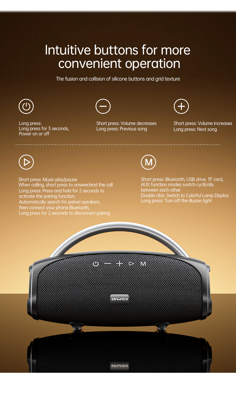 KA38 Wireless Bluetooth Portable Speaker,black