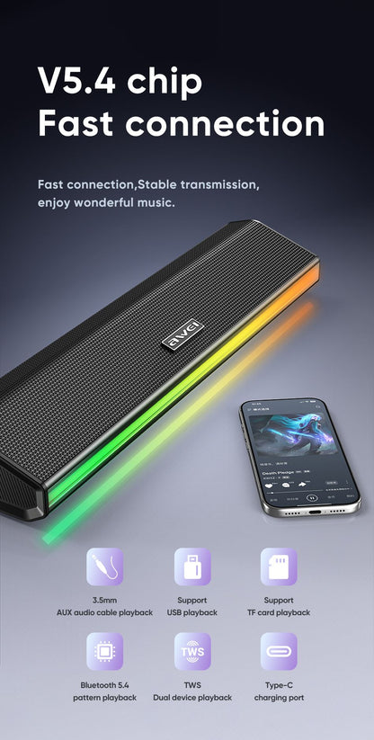 AWEI KA51 Bluetooth Soundbar Speaker，black