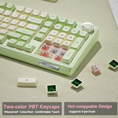 Solakaka Ki99pro 3‑Mode RGB Mechanical Keyboard,  Avocado-Green