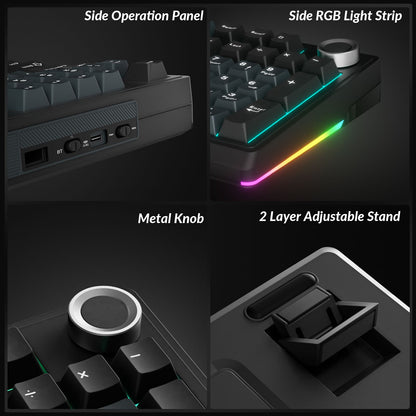 Solakaka Ki99pro 3‑Mode RGB Mechanical Keyboard,  Gray‑Blue