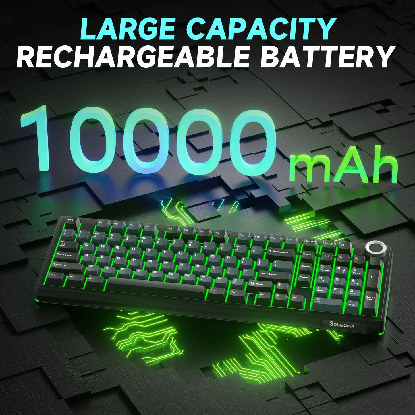 Solakaka Ki99pro 3‑Mode RGB Mechanical Keyboard,  Gray‑Blue