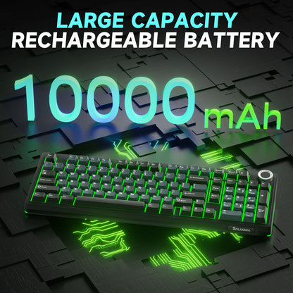 Solakaka Ki99pro 3‑Mode RGB Mechanical Keyboard,  Gray‑Blue
