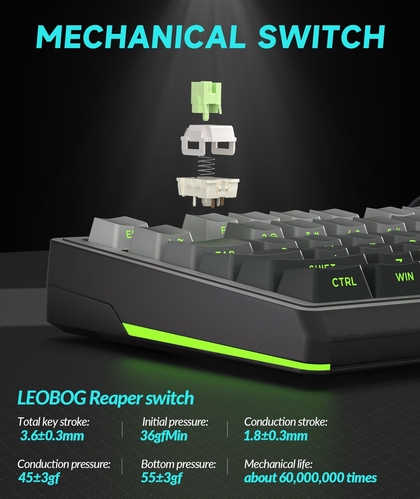Solakaka Ki99pro 3‑Mode RGB Mechanical Keyboard,  Gradient-Gray