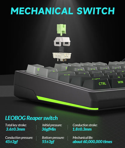 Solakaka Ki99pro 3‑Mode RGB Mechanical Keyboard,  Gradient-Gray